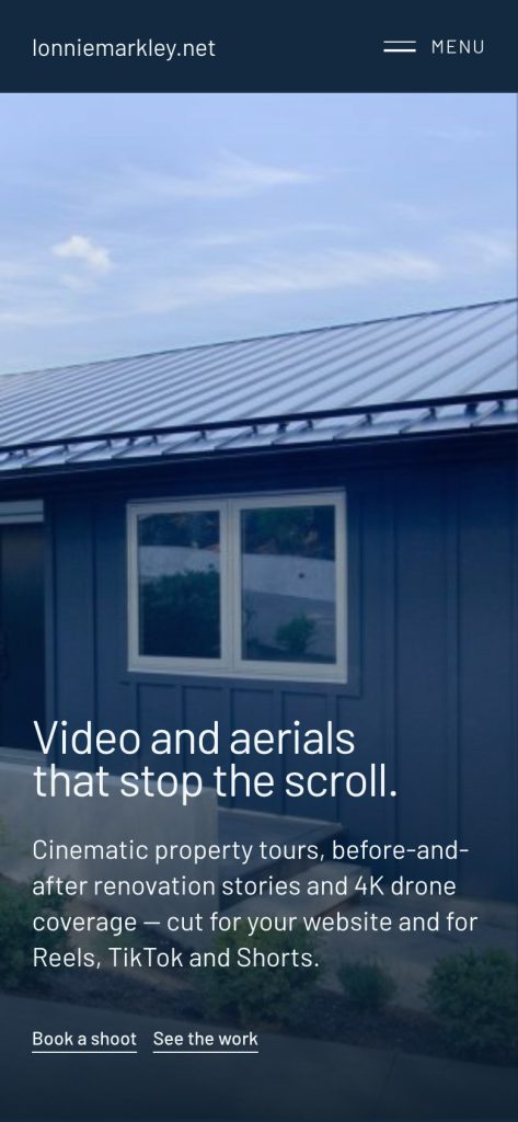 Website — lonniemarkley.net video & drone, phone